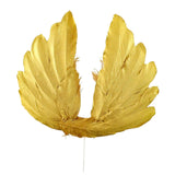 Maxbell Angel Feather Cake Topper Congratulation DIY Toothpick Flag Cake Insert Gold