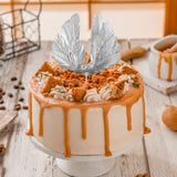 Maxbell Angel Feather Cake Topper Congratulation DIY Toothpick Flag Cake Insert Argent