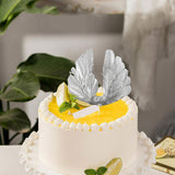 Maxbell Angel Feather Cake Topper Congratulation DIY Toothpick Flag Cake Insert Argent
