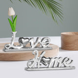 Maxbell Love Home Table Decor Light up Letters Sign Block for Bedroom Party Entryway silver