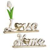 Maxbell Love Home Table Decor Light up Letters Sign Block for Bedroom Party Entryway white silver