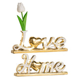 Maxbell Love Home Table Decor Light up Letters Sign Block for Bedroom Party Entryway white gold
