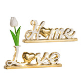 Maxbell Love Home Table Decor Light up Letters Sign Block for Bedroom Party Entryway white gold