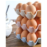 Maxbell 15 Cup Egg Holder Box Kitchen Egg Storage Box for Countertop Kitchen Cabinet Blue