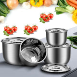 Maxbell Stainless Steel Basin Space Saving Cooking Bowl for Dessert Prepping Kitchen 16.5cm