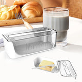 Maxbell Butter Keeper Easy to Use Butter Cutting Box for Dining Table Kitchen Baking White