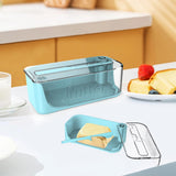 Maxbell Butter Keeper Easy to Use Butter Cutting Box for Dining Table Kitchen Baking Blue
