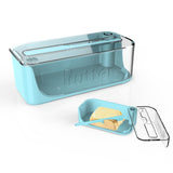 Maxbell Butter Keeper Easy to Use Butter Cutting Box for Dining Table Kitchen Baking Blue