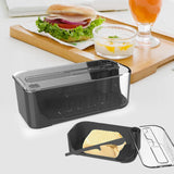 Maxbell Butter Keeper Easy to Use Butter Cutting Box for Dining Table Kitchen Baking Black