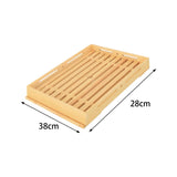 Maxbell Wood Bread Board Sturdy Convenient Bread Cutting Board for Kitchen Cafe Shop Dark Color