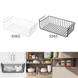 Maxbell Under Shelf Wire Basket Metal Organizer Rack for Bedroom Closet Refrigerator White 26x22cm