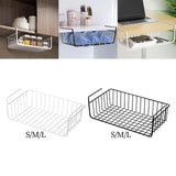 Maxbell Under Shelf Wire Basket Metal Organizer Rack for Bedroom Closet Refrigerator White 26x22cm