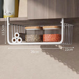 Maxbell Under Shelf Wire Basket Metal Organizer Rack for Bedroom Closet Refrigerator White 26x22cm