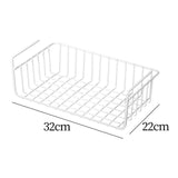 Maxbell Under Shelf Wire Basket Metal Organizer Rack for Bedroom Closet Refrigerator White 32x22cm