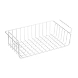 Maxbell Under Shelf Wire Basket Metal Organizer Rack for Bedroom Closet Refrigerator White 32x22cm