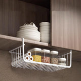 Maxbell Under Shelf Wire Basket Metal Organizer Rack for Bedroom Closet Refrigerator White 32x22cm