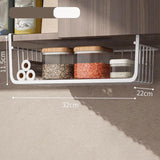 Maxbell Under Shelf Wire Basket Metal Organizer Rack for Bedroom Closet Refrigerator White 32x22cm