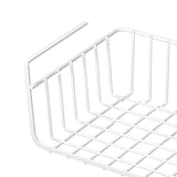 Maxbell Under Shelf Wire Basket Metal Organizer Rack for Bedroom Closet Refrigerator White 36x23cm