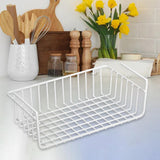 Maxbell Under Shelf Wire Basket Metal Organizer Rack for Bedroom Closet Refrigerator White 36x23cm