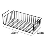 Maxbell Under Shelf Wire Basket Metal Organizer Rack for Bedroom Closet Refrigerator Black 26x22cm