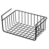 Maxbell Under Shelf Wire Basket Metal Organizer Rack for Bedroom Closet Refrigerator Black 26x22cm