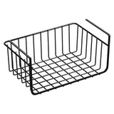 Maxbell Under Shelf Wire Basket Metal Organizer Rack for Bedroom Closet Refrigerator Black 26x22cm