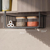 Maxbell Under Shelf Wire Basket Metal Organizer Rack for Bedroom Closet Refrigerator Black 26x22cm