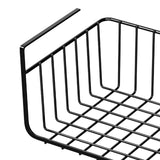Maxbell Under Shelf Wire Basket Metal Organizer Rack for Bedroom Closet Refrigerator Black 32x22cm