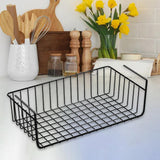 Maxbell Under Shelf Wire Basket Metal Organizer Rack for Bedroom Closet Refrigerator Black 32x22cm