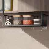 Maxbell Under Shelf Wire Basket Metal Organizer Rack for Bedroom Closet Refrigerator Black 32x22cm