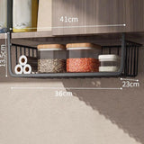 Maxbell Under Shelf Wire Basket Metal Organizer Rack for Bedroom Closet Refrigerator Black 36x23cm