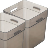 Maxbell 2x Refrigerator Organizer Box Refrigerator Side Door Box for Fruits Cabinets Gray