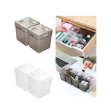 Maxbell 2x Refrigerator Organizer Box Refrigerator Side Door Box for Fruits Cabinets Gray