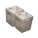 Maxbell 2x Refrigerator Organizer Box Refrigerator Side Door Box for Fruits Cabinets Gray