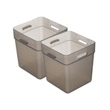 Maxbell 2x Refrigerator Organizer Box Refrigerator Side Door Box for Fruits Cabinets Gray