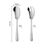 Maxbell Salad Spoon Fork Reusable Long Handle Flatware Set for Kitchen Dinner Hiking A