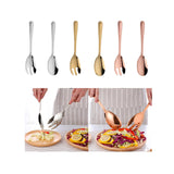 Maxbell Salad Spoon Fork Reusable Long Handle Flatware Set for Kitchen Dinner Hiking A