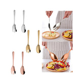 Maxbell Salad Spoon Fork Reusable Long Handle Flatware Set for Kitchen Dinner Hiking A