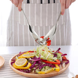 Maxbell Salad Spoon Fork Reusable Long Handle Flatware Set for Kitchen Dinner Hiking A