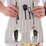 Maxbell Salad Spoon Fork Reusable Long Handle Flatware Set for Kitchen Dinner Hiking A