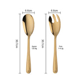 Maxbell Salad Spoon Fork Reusable Long Handle Flatware Set for Kitchen Dinner Hiking B