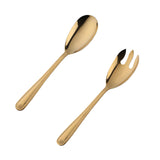 Maxbell Salad Spoon Fork Reusable Long Handle Flatware Set for Kitchen Dinner Hiking B