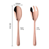 Maxbell Salad Spoon Fork Reusable Long Handle Flatware Set for Kitchen Dinner Hiking C