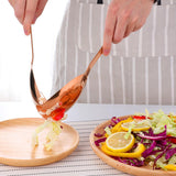 Maxbell Salad Spoon Fork Reusable Long Handle Flatware Set for Kitchen Dinner Hiking C