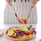 Maxbell Salad Spoon Fork Reusable Long Handle Flatware Set for Kitchen Dinner Hiking C