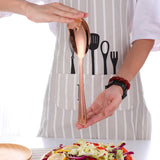 Maxbell Salad Spoon Fork Reusable Long Handle Flatware Set for Kitchen Dinner Hiking C