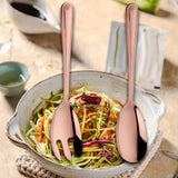 Maxbell Salad Spoon Fork Reusable Long Handle Flatware Set for Kitchen Dinner Hiking C
