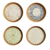 Maxbell Rattan Serving Basket Bamboo Dried Fruit Storage Tray for Bread Fruit Snacks Gold