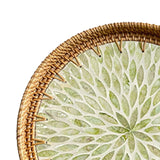 Maxbell Rattan Serving Basket Bamboo Dried Fruit Storage Tray for Bread Fruit Snacks Green