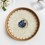 Maxbell Rattan Serving Basket Bamboo Dried Fruit Storage Tray for Bread Fruit Snacks Khaki